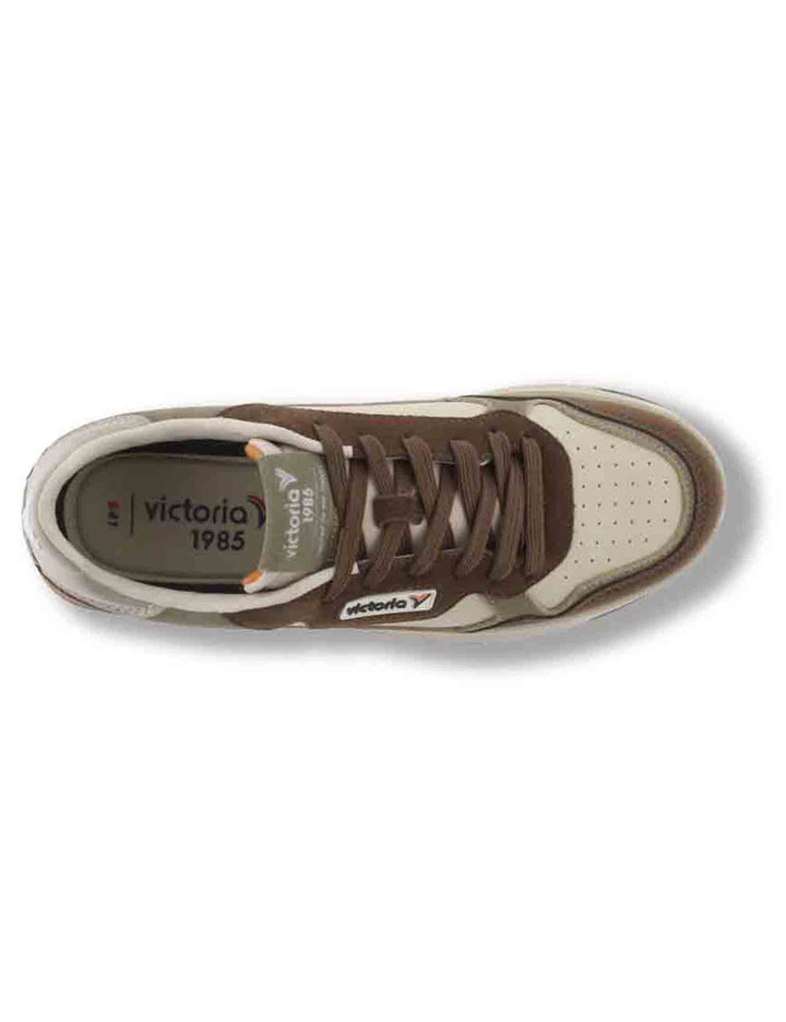 Sneakers donna C80 Urban in pelle con inserti camoscio marrone e logo anni '80 8800126 82 Taupe Victoria 