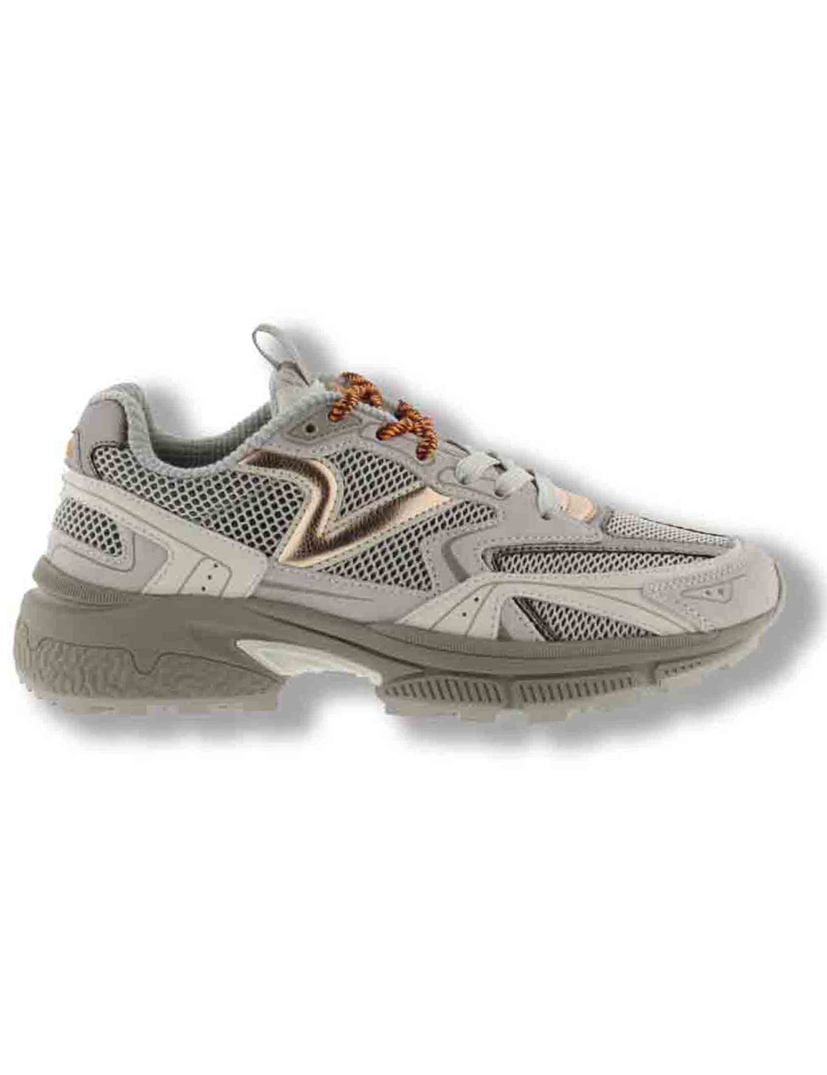 Sneakers donna Mythos in rete grigia con inserti camoscio tono su tono 8809105 12 Gris Victoria 