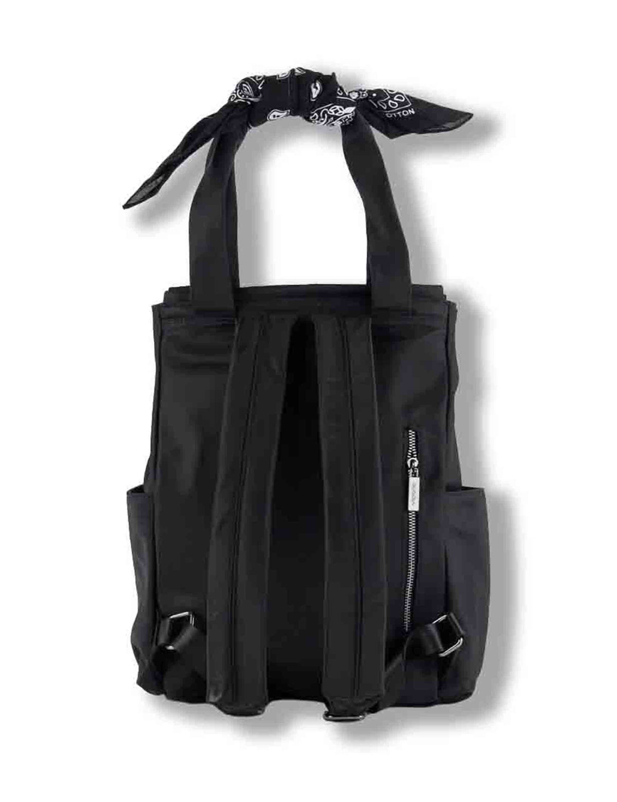 Zaino donna in nylon nero con tracolla bandana e tasca antifurto 9126005 10 Negro Victoria 