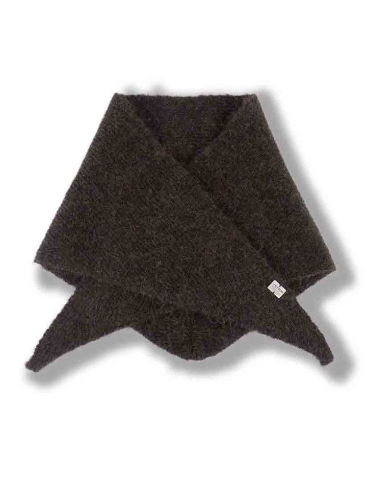 Sciarpa triangolare donna in maglia grigia con placca in metallo 100% vegan 9126021 12 Gris Victoria 