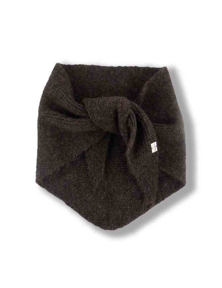 Sciarpa triangolare donna in maglia grigia con placca in metallo 100% vegan 9126021 12 Gris Victoria 
