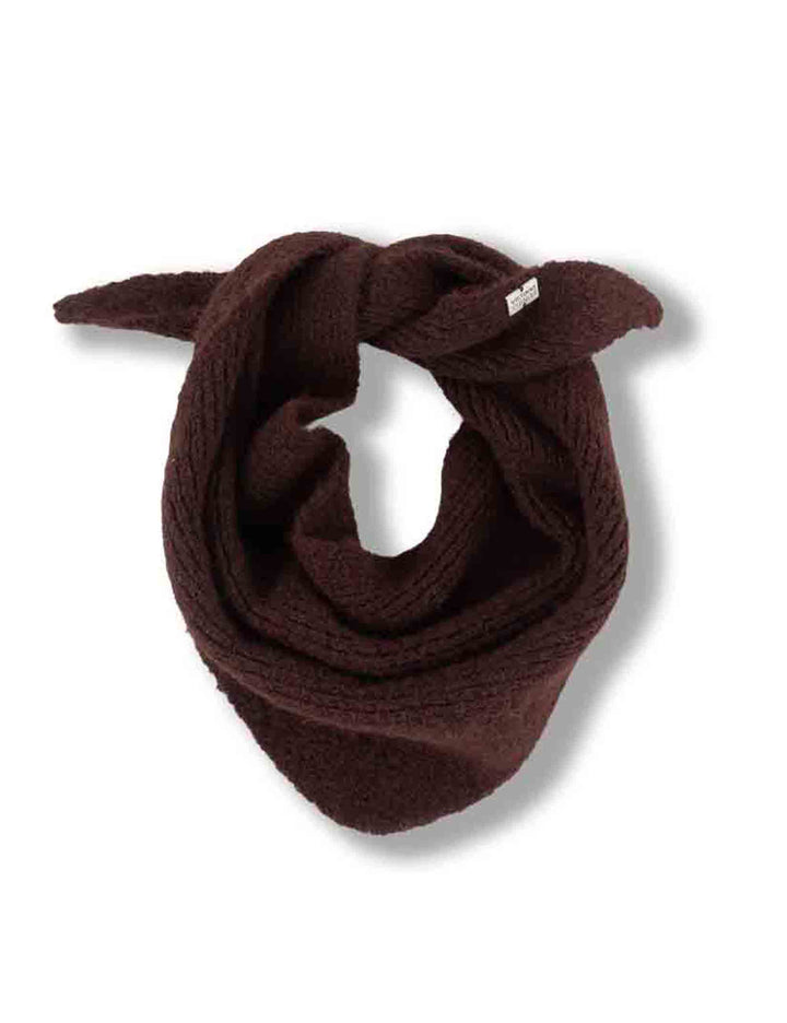Sciarpa triangolare donna in maglia bordeaux con placca in metallo 100% vegan 9126021 41 Burdeos Victoria 