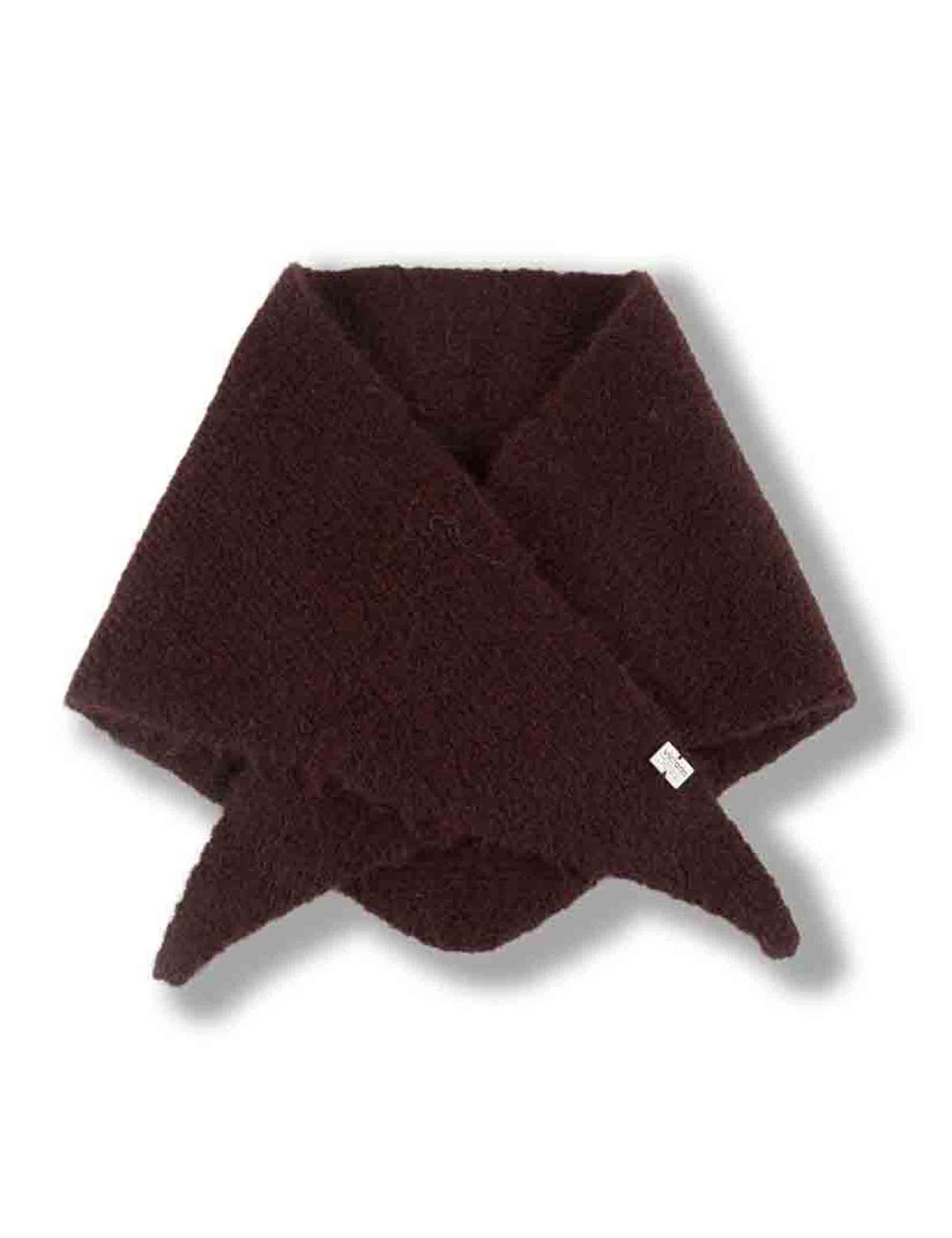 Sciarpa triangolare donna in maglia bordeaux con placca in metallo 100% vegan 9126021 41 Burdeos Victoria 