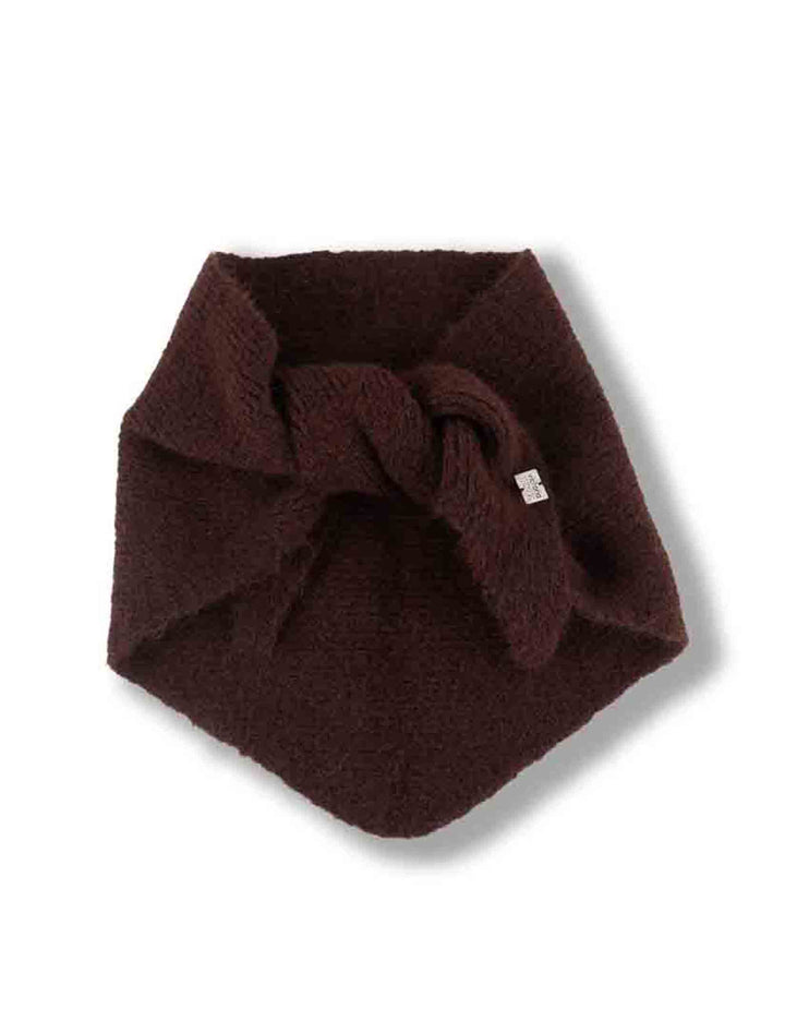 Sciarpa triangolare donna in maglia bordeaux con placca in metallo 100% vegan 9126021 41 Burdeos Victoria 