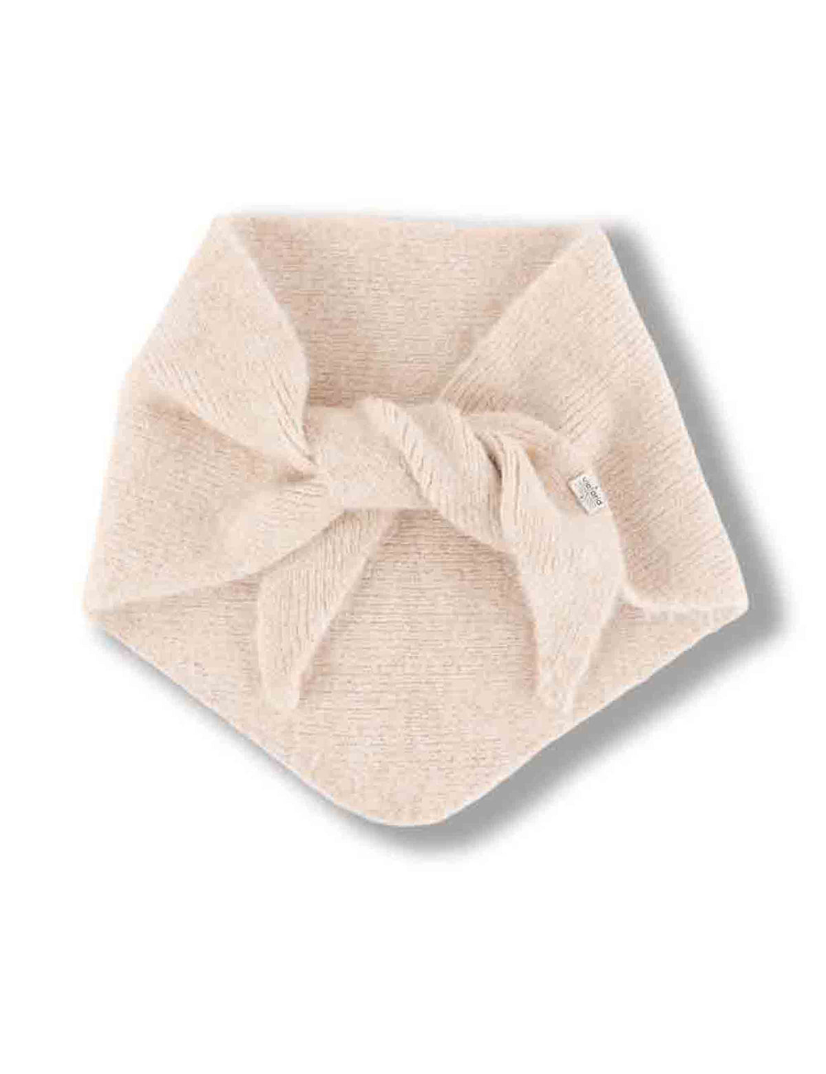 Sciarpa triangolare donna in maglia beige con placca in metallo 100% vegan 9126021 80 Beige Victoria 