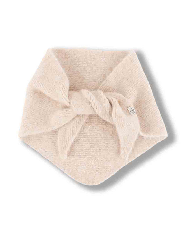 Sciarpa triangolare donna in maglia beige con placca in metallo 100% vegan 9126021 80 Beige Victoria 