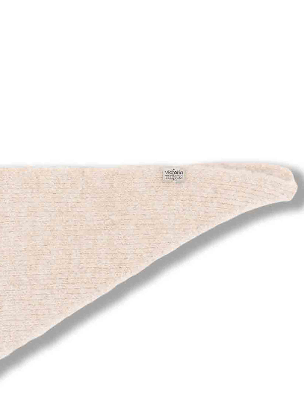 Sciarpa triangolare donna in maglia beige con placca in metallo 100% vegan 9126021 80 Beige Victoria 
