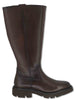 Stivali in pelle marrone con gambale liscio Donna BB386210 500216