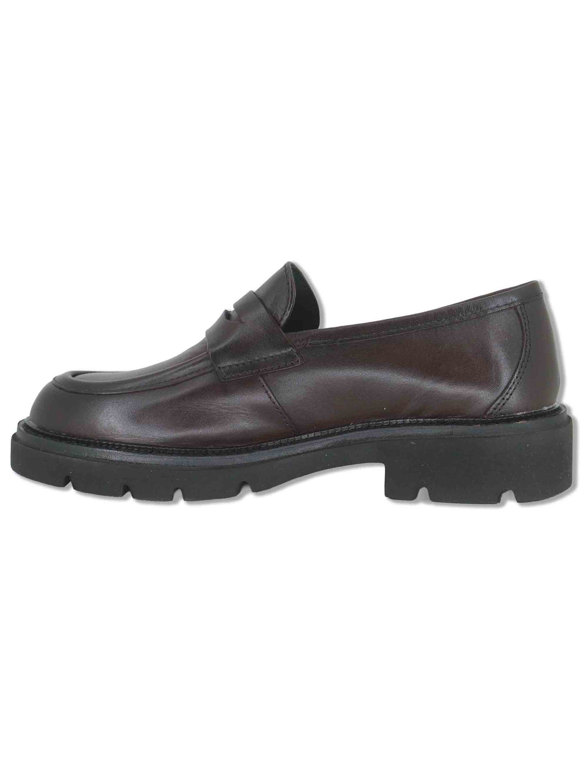 Mocassini donna in pelle bordeaux con bendina liscia e suola carrarmato UB385209 500217 Vueva 