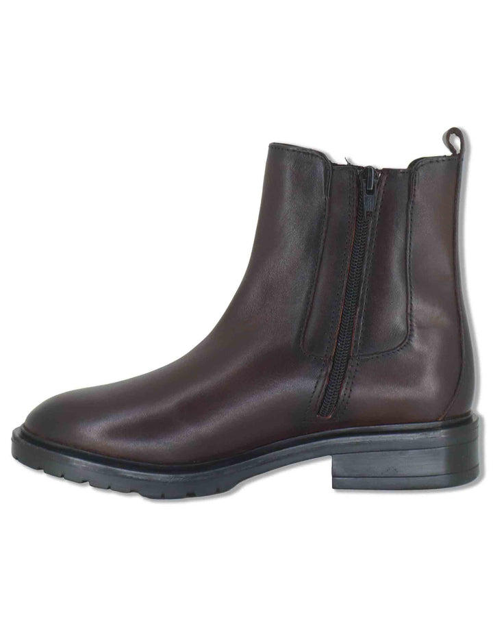 Stivaletti beatles donna in pelle bordeaux con elastici laterali zip interna e tacco comodo VB486202 500217 Vueva 