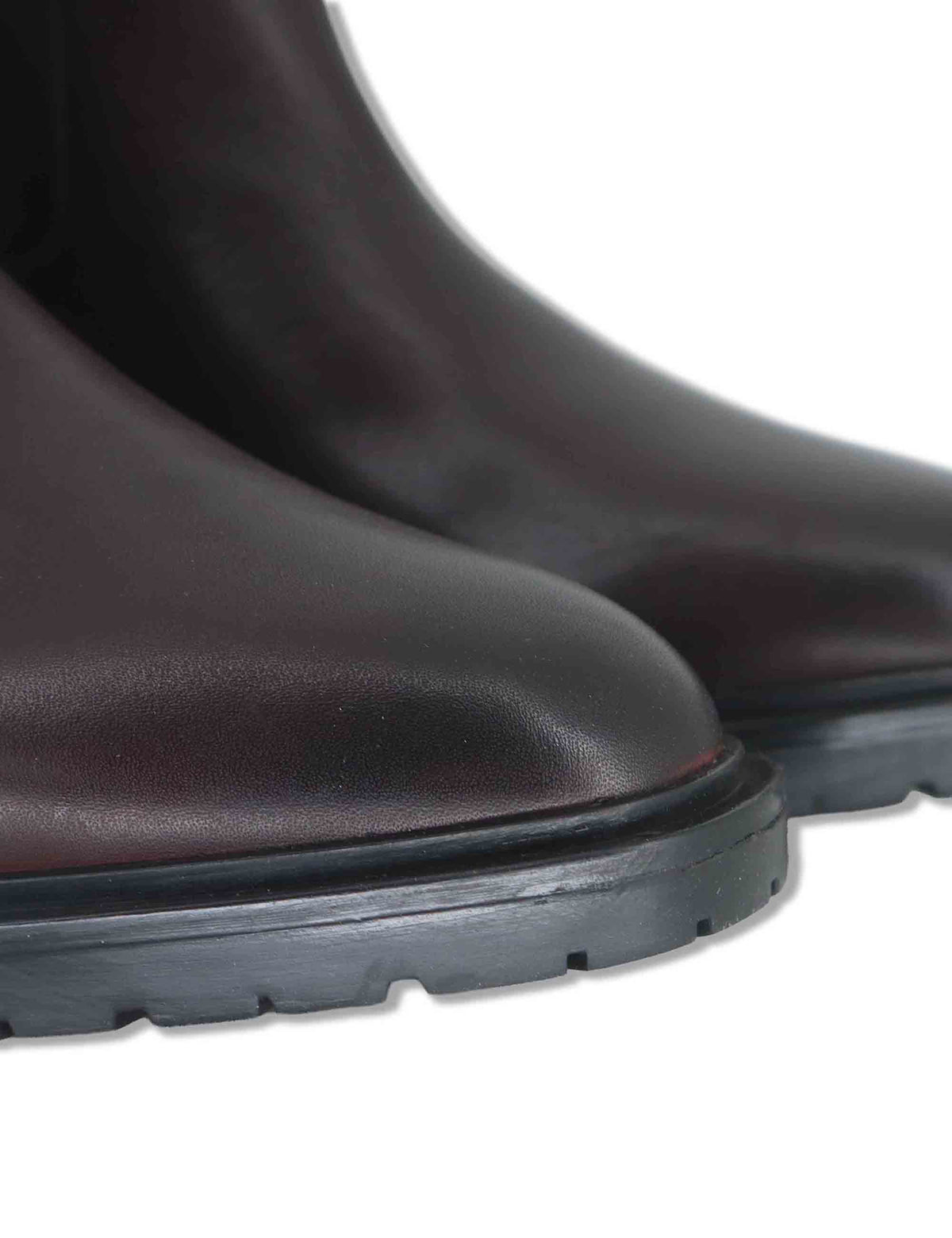 Stivaletti beatles donna in pelle bordeaux con elastici laterali zip interna e tacco comodo VB486202 500217 Vueva 