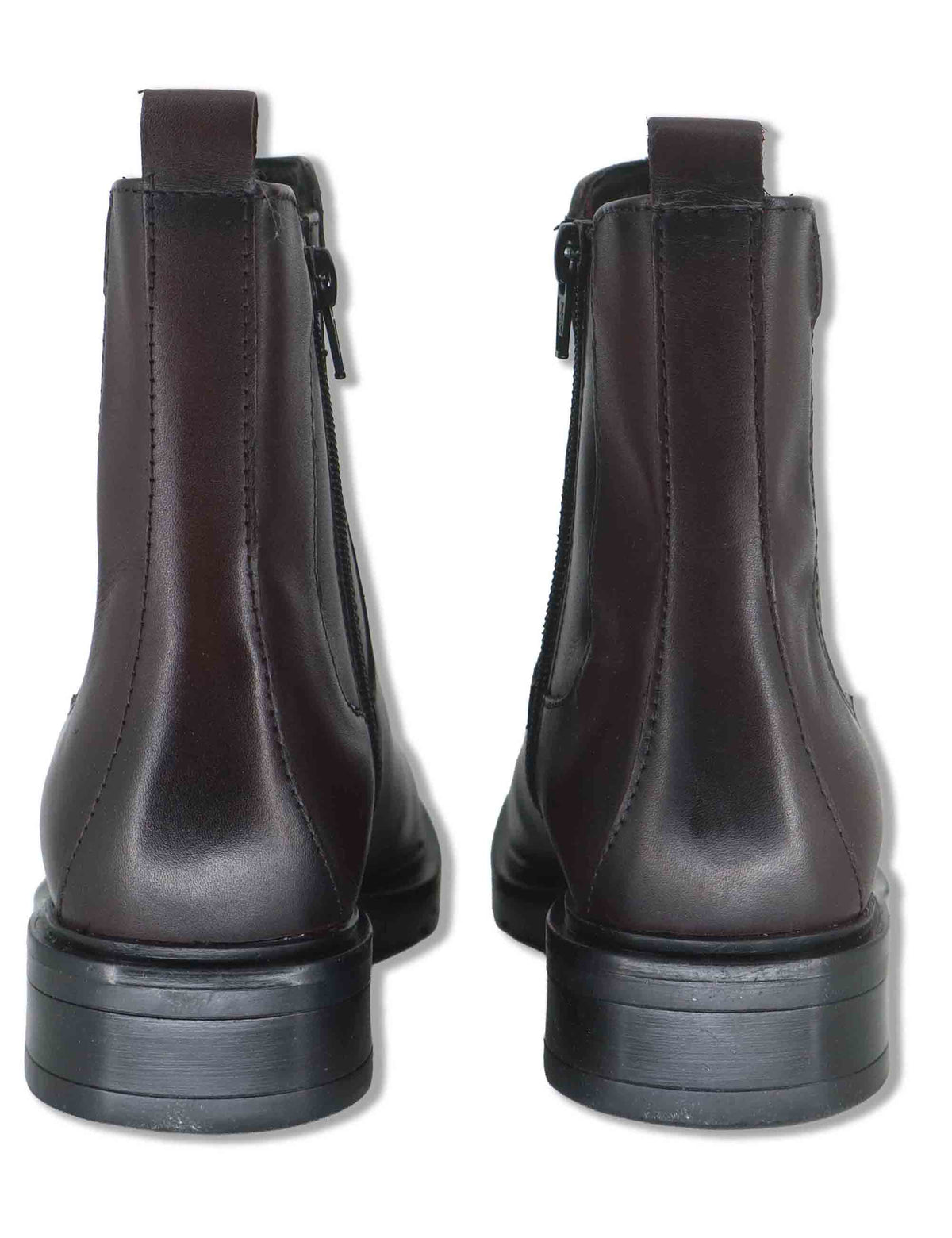 Stivaletti beatles donna in pelle bordeaux con elastici laterali zip interna e tacco comodo VB486202 500217 Vueva 