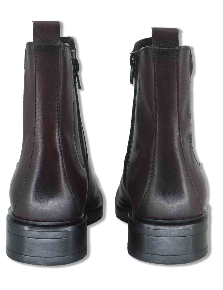 Stivaletti beatles donna in pelle bordeaux con elastici laterali zip interna e tacco comodo VB486202 500217 Vueva 
