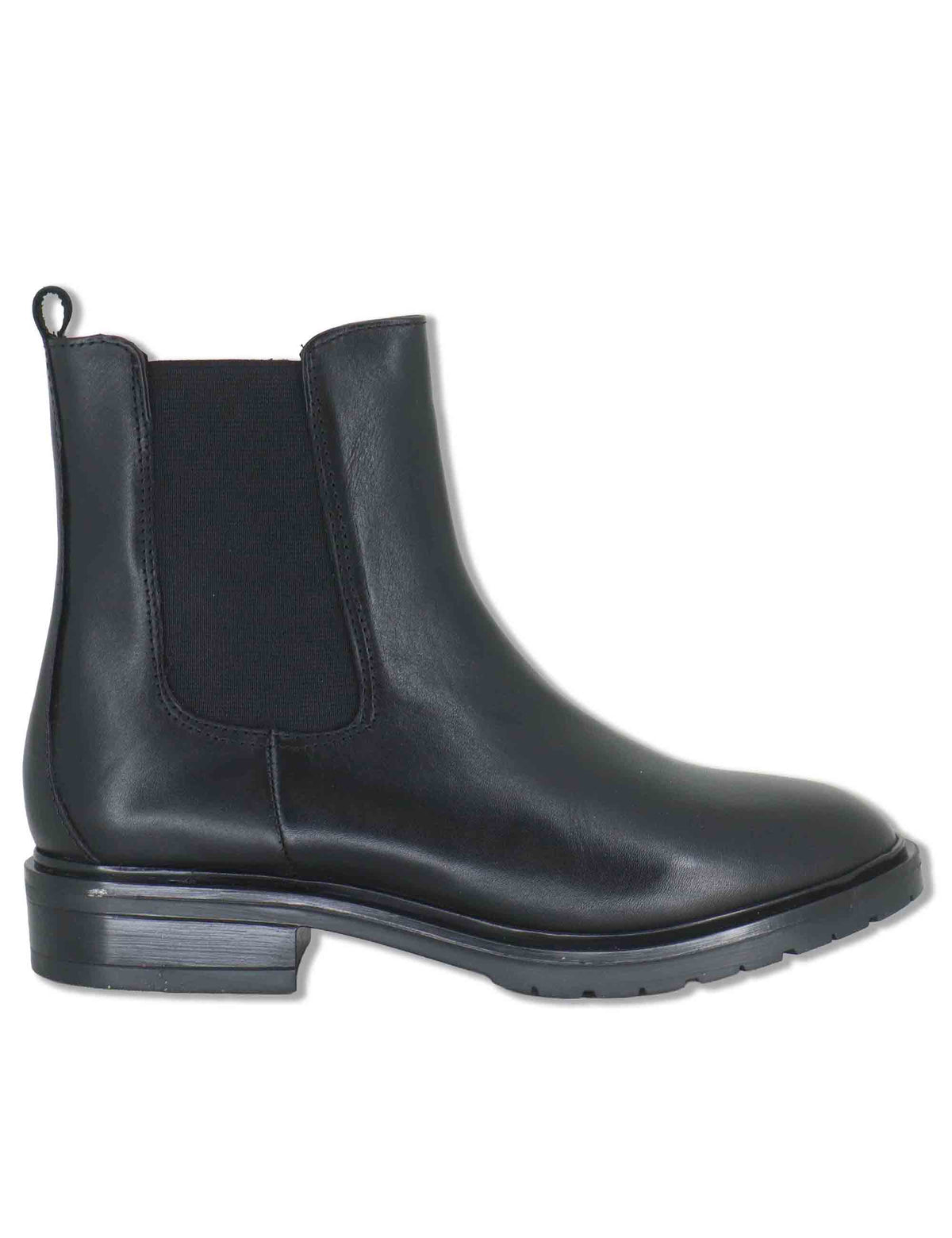 Stivaletti beatles donna in pelle nera con elastici laterali zip interna e tacco comodo VB486202 600123 Vueva 