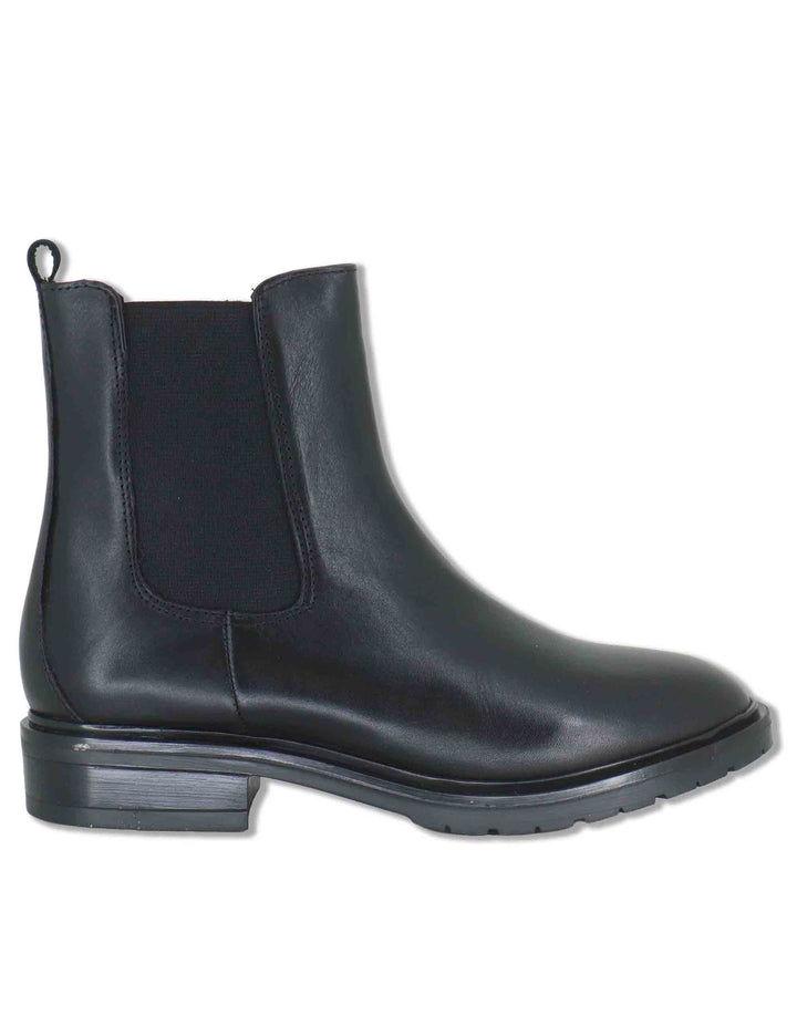 Stivaletti beatles donna in pelle nera con elastici laterali zip interna e tacco comodo VB486202 600123 Vueva 