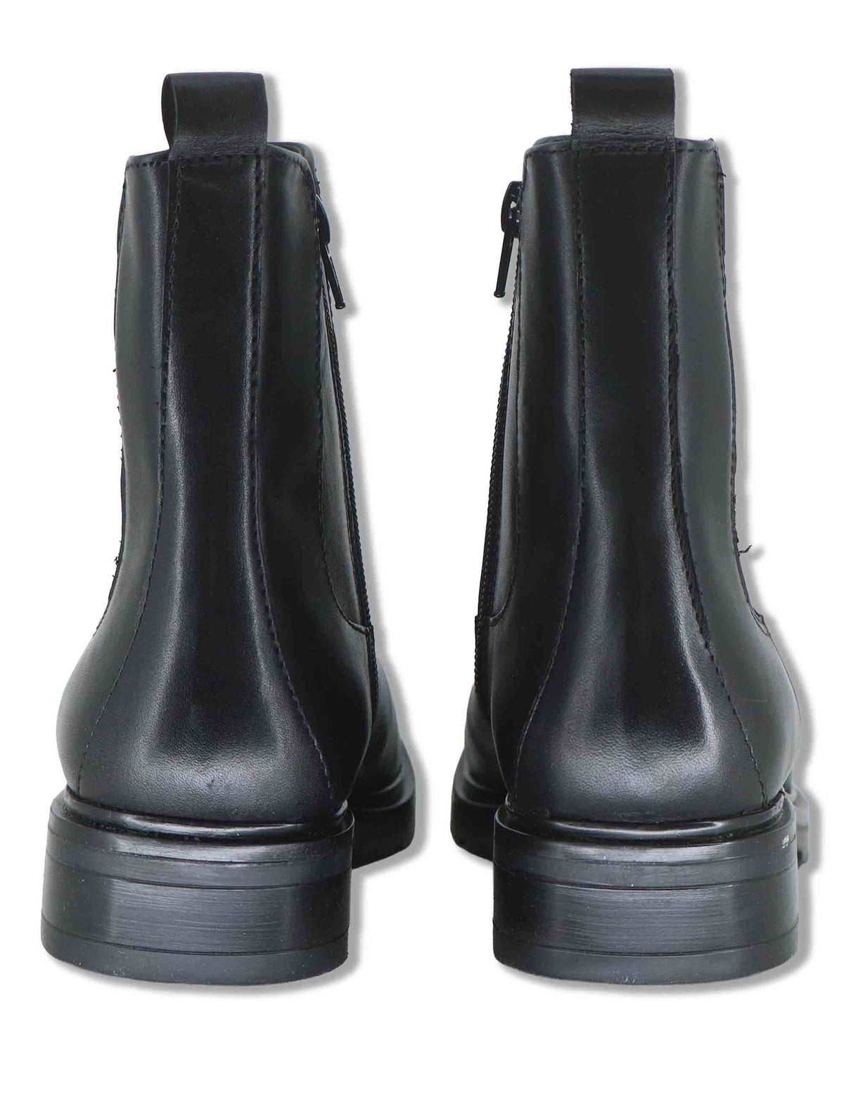 Stivaletti beatles donna in pelle nera con elastici laterali zip interna e tacco comodo VB486202 600123 Vueva 