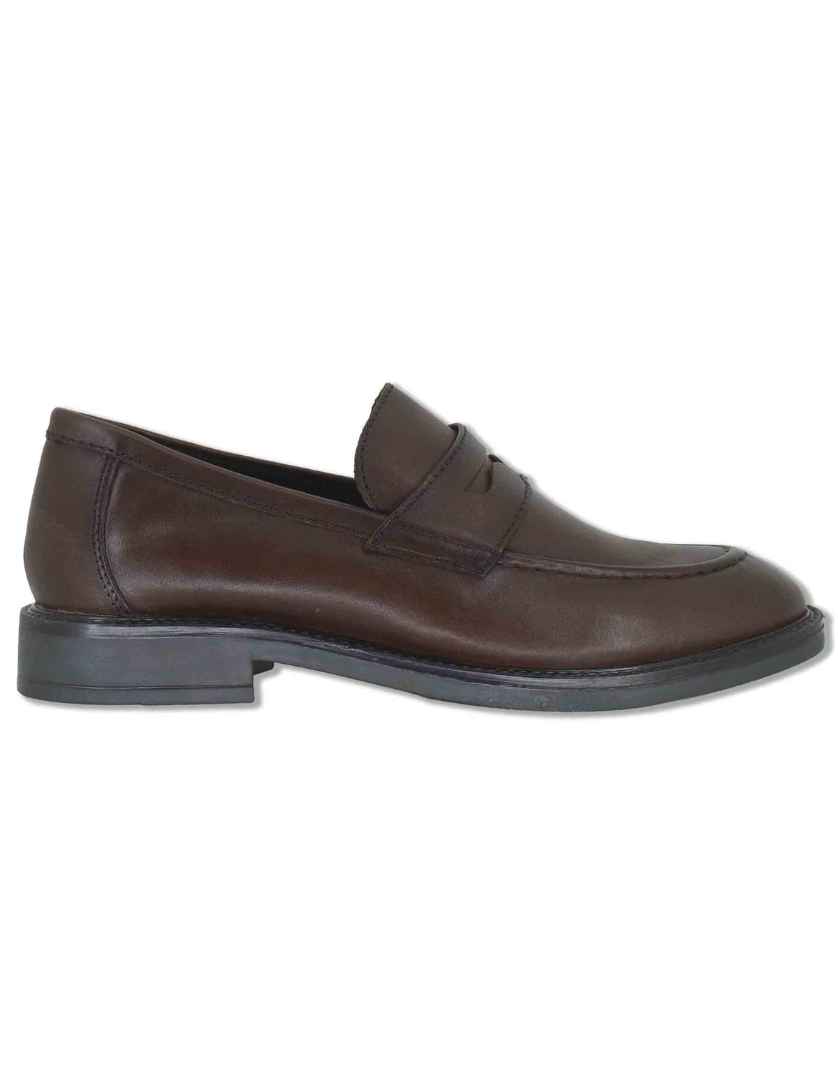 Mocassini uomo in pelle marrone con bendina liscia e suola in gomma WB276207 500216 Vueva 