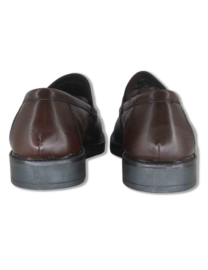 Mocassini uomo in pelle marrone con bendina liscia e suola in gomma WB276207 500216 Vueva 