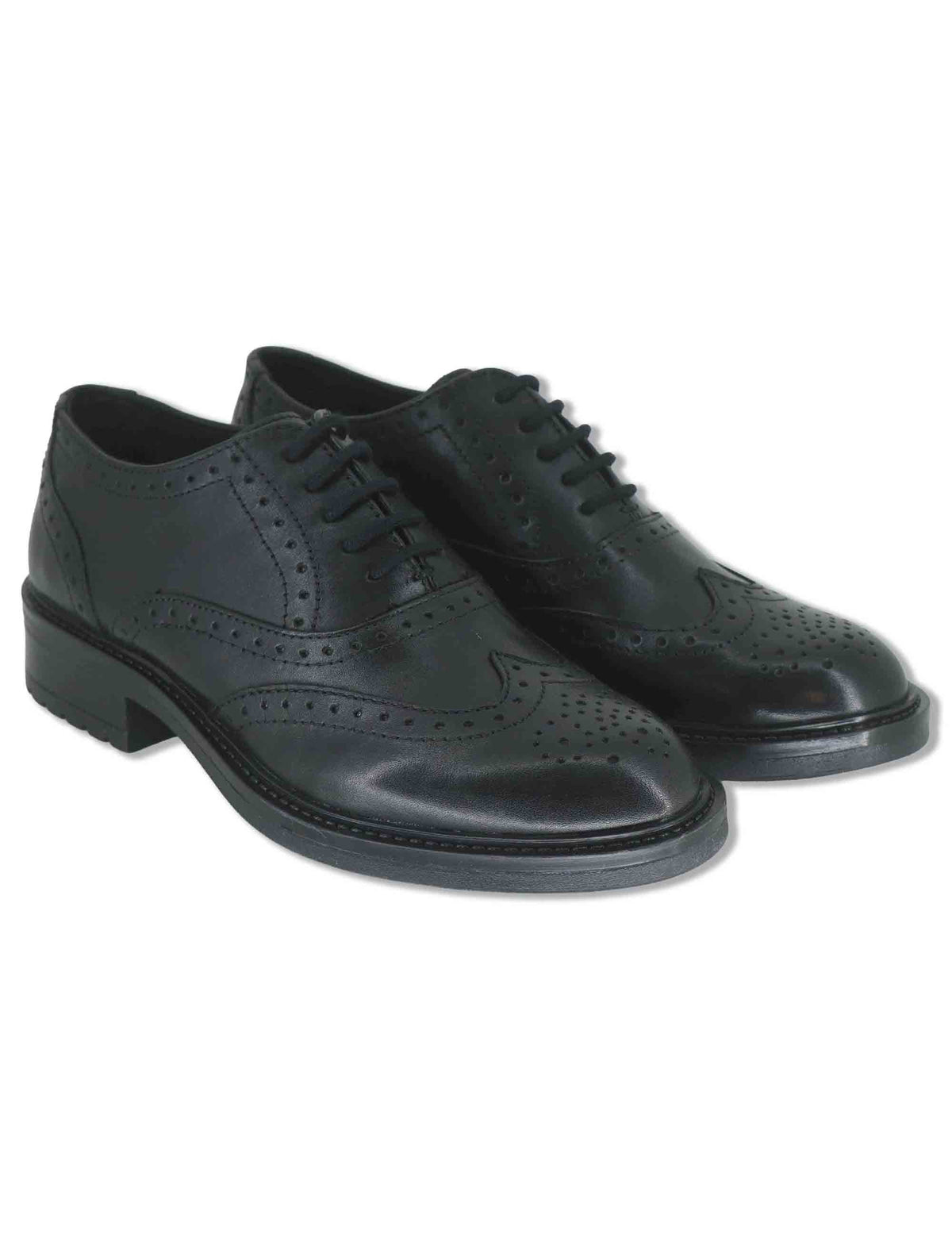 Stringate donna in pelle nera con impuntura all'inglese e suola in gomma WS66R02 600123 Vueva 