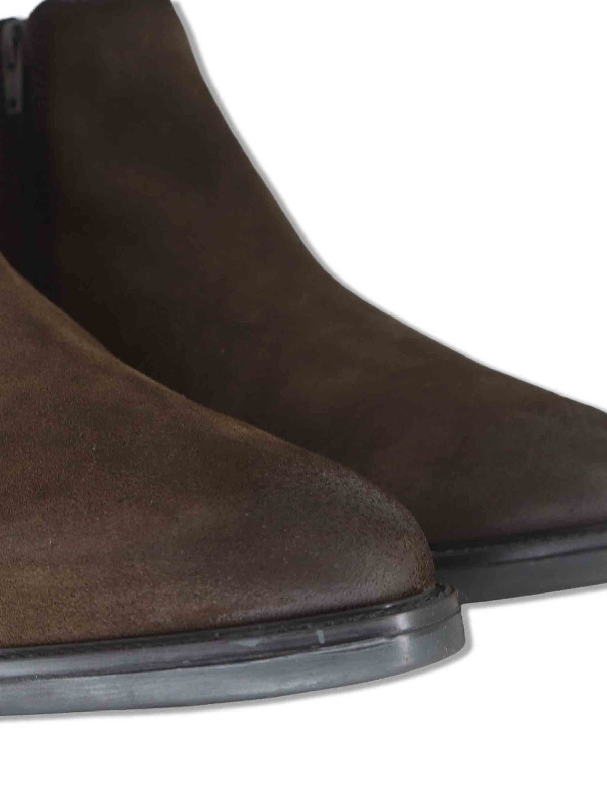 Stivaletti uomo in camoscio marrone con doppia zip esterna e interna e suola in gomma YB276201 500228 Vueva 