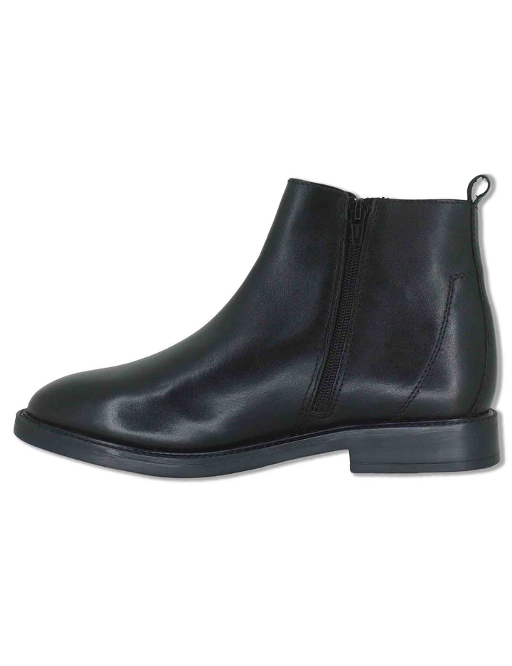 Stivaletti uomo in pelle nera con doppia zip esterna e interna e suola in gomma YB276201 600123 Vueva 