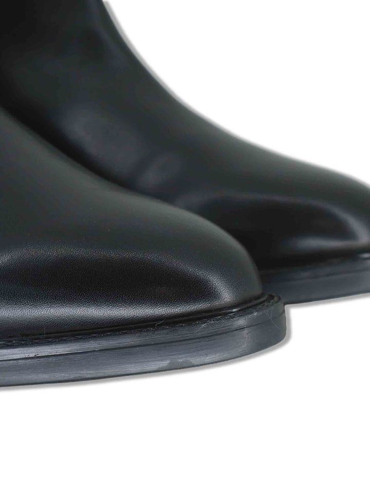 Stivaletti uomo in pelle nera con doppia zip esterna e interna e suola in gomma YB276201 600123 Vueva 