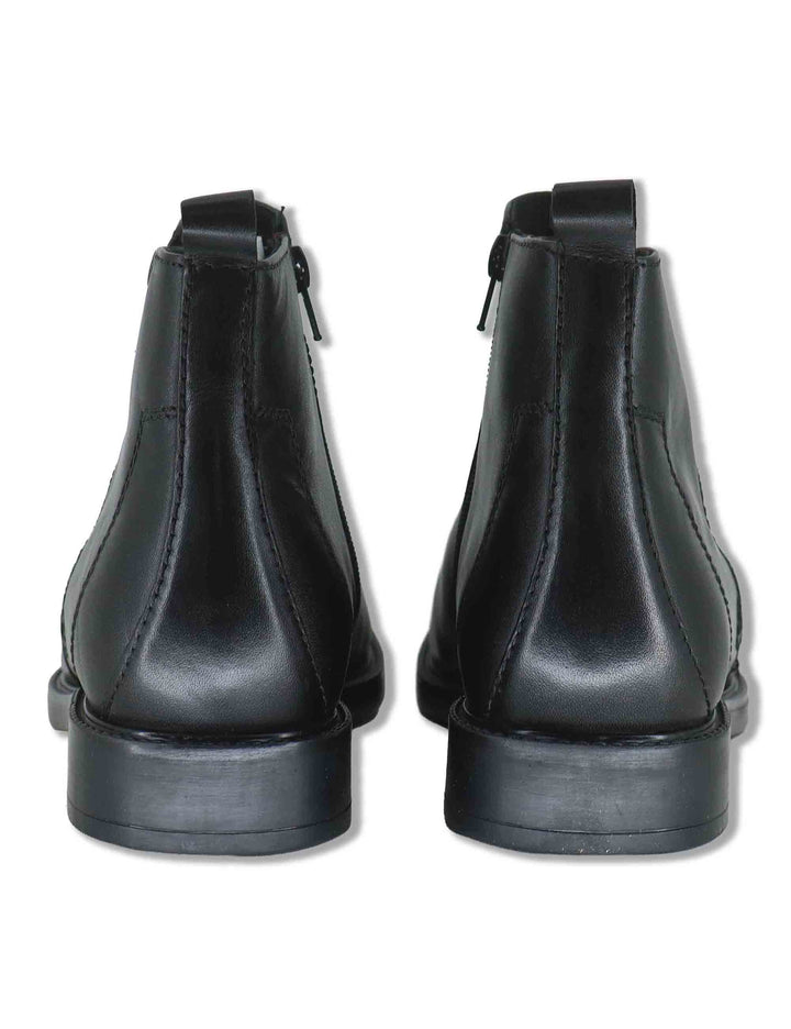 Stivaletti uomo in pelle nera con doppia zip esterna e interna e suola in gomma YB276201 600123 Vueva 