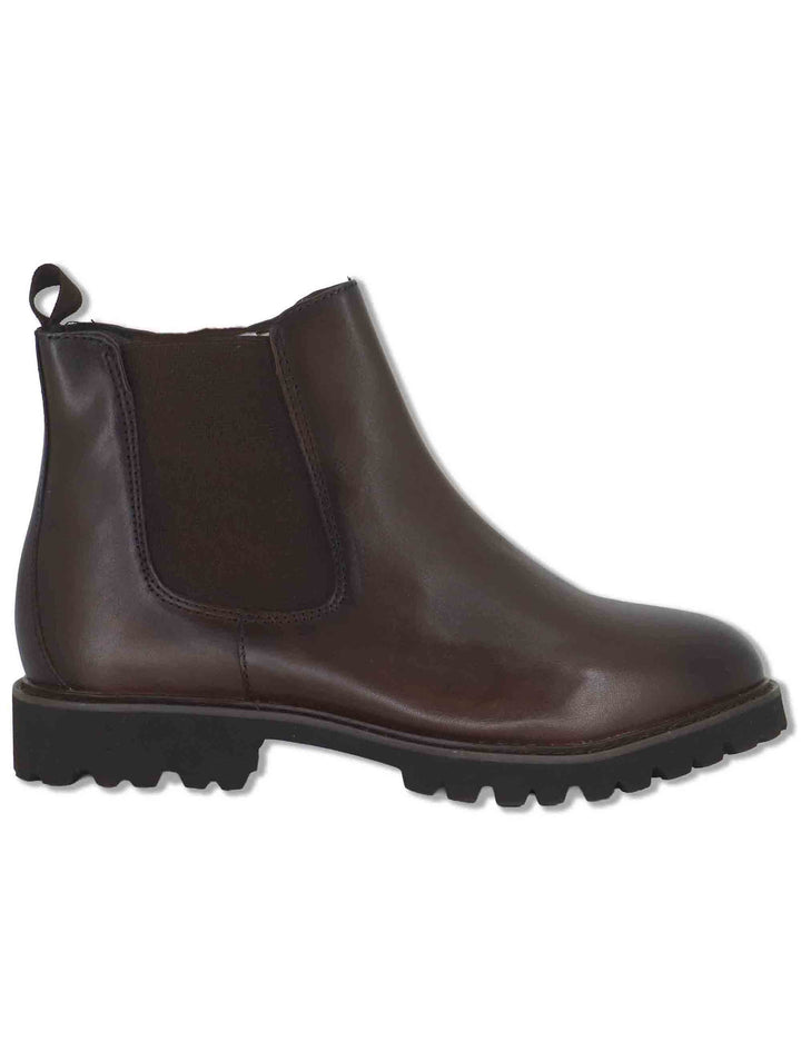 Stivaletti beatles uomo in pelle marrone con elastici laterali e suola in gomma YB306205 500216 Vueva 