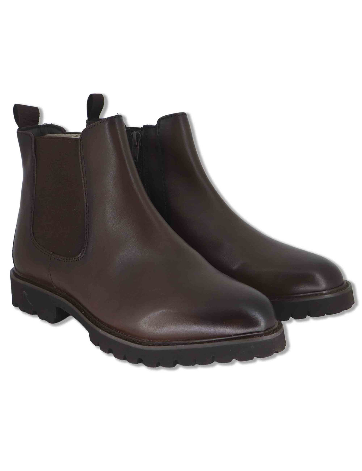 Stivaletti beatles uomo in pelle marrone con elastici laterali e suola in gomma YB306205 500216 Vueva 