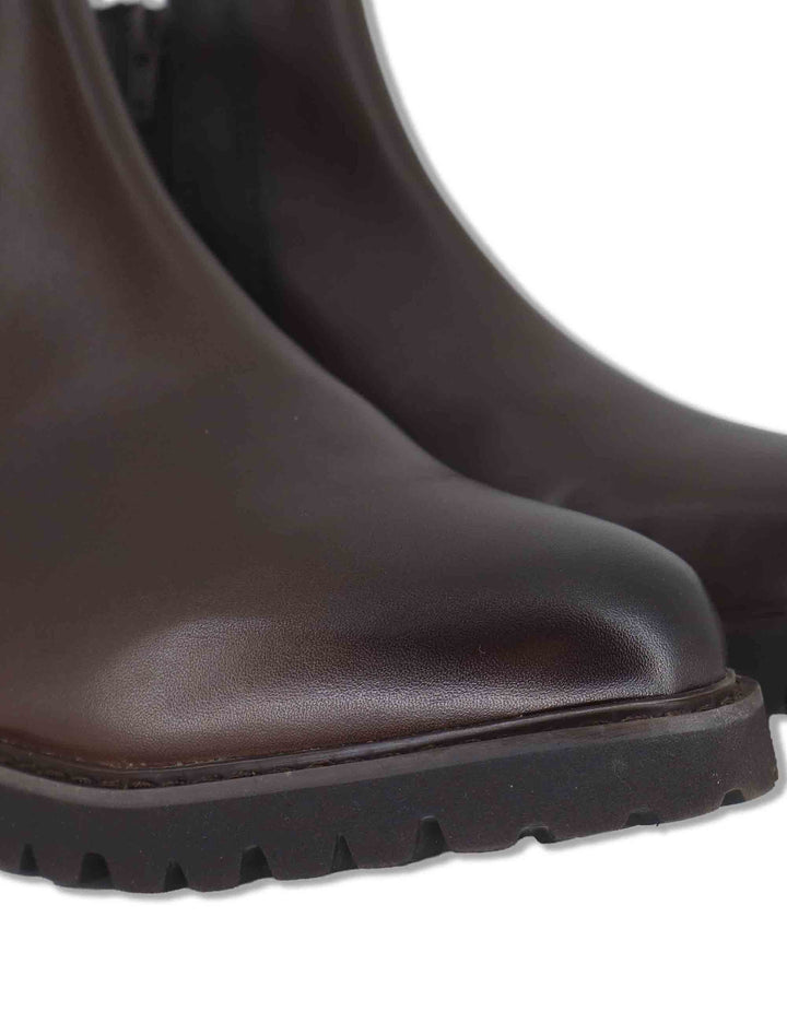 Stivaletti beatles uomo in pelle marrone con elastici laterali e suola in gomma YB306205 500216 Vueva 