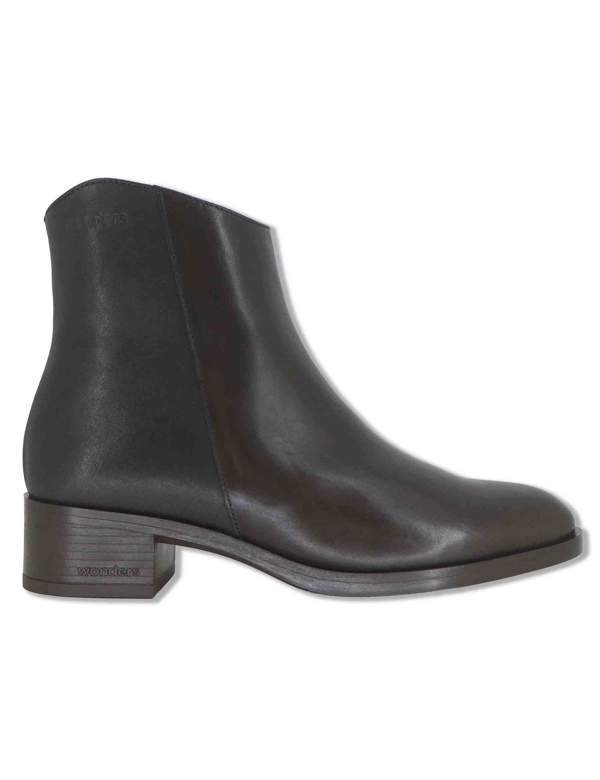 Stivaletti donna in pelle liscia marrone con punta arrotondata tacco medio e soletta MemoryGel D-1801 TESTA Wonders 
