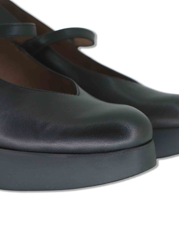 Decollete donna in pelle nera con cinturino tacco e plateau con tecnologia WondersFly H-49100 NERO Wonders 