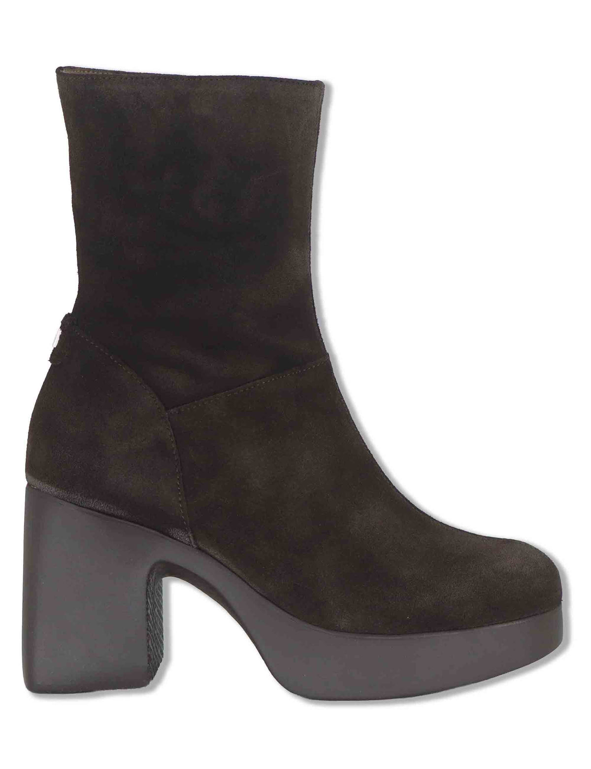 Stivaletti donna in pelle scamosciata marrone con plateau e tacco in gomma tecnologia WondersFly H-49101 TESTA Wonders 