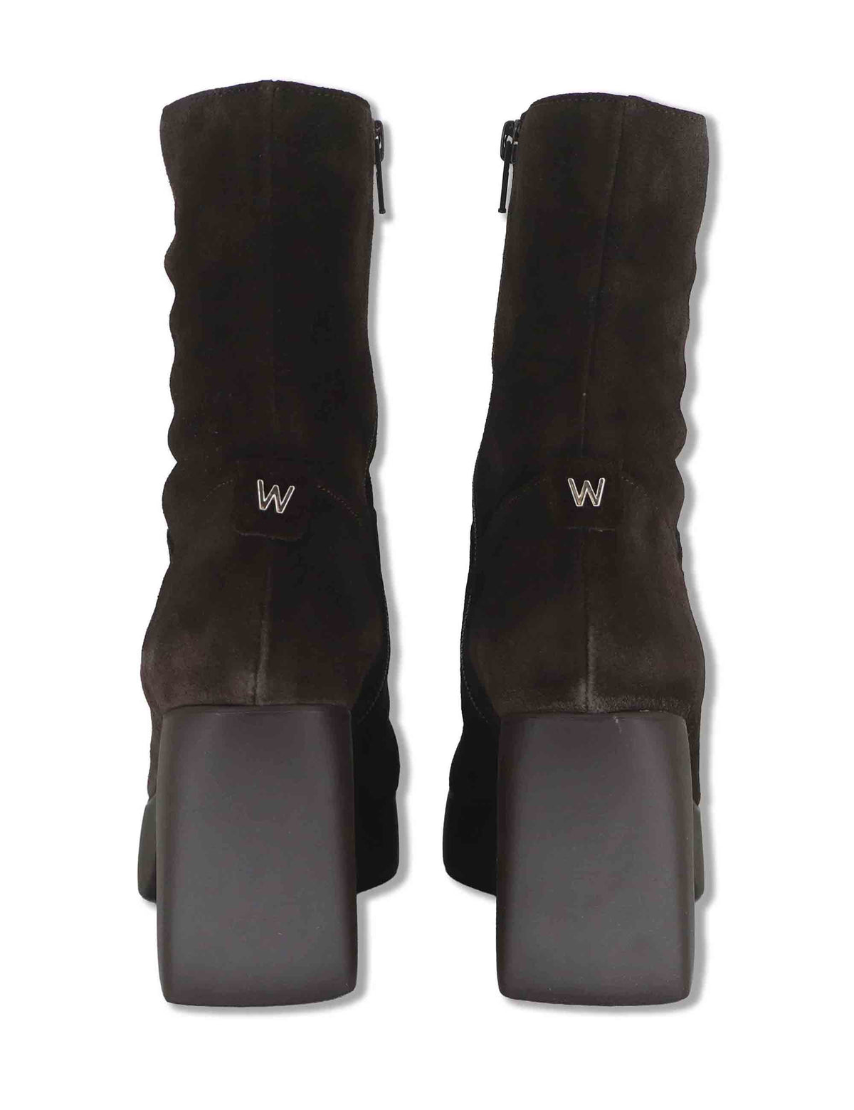 Stivaletti donna in pelle scamosciata marrone con plateau e tacco in gomma tecnologia WondersFly H-49101 TESTA Wonders 