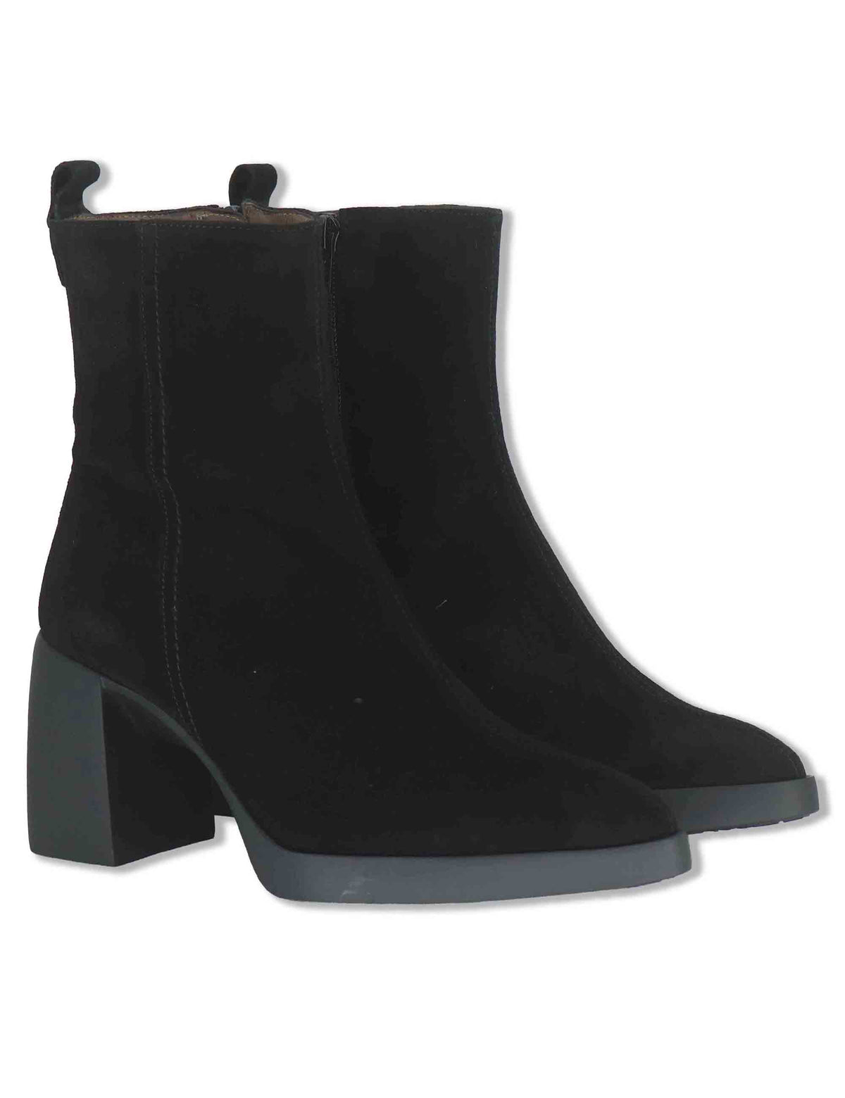 Stivaletti donna in pelle scamosciata nera con tecnologia WondersFly e soletta MemoryGel L-1601 NERO Wonders 