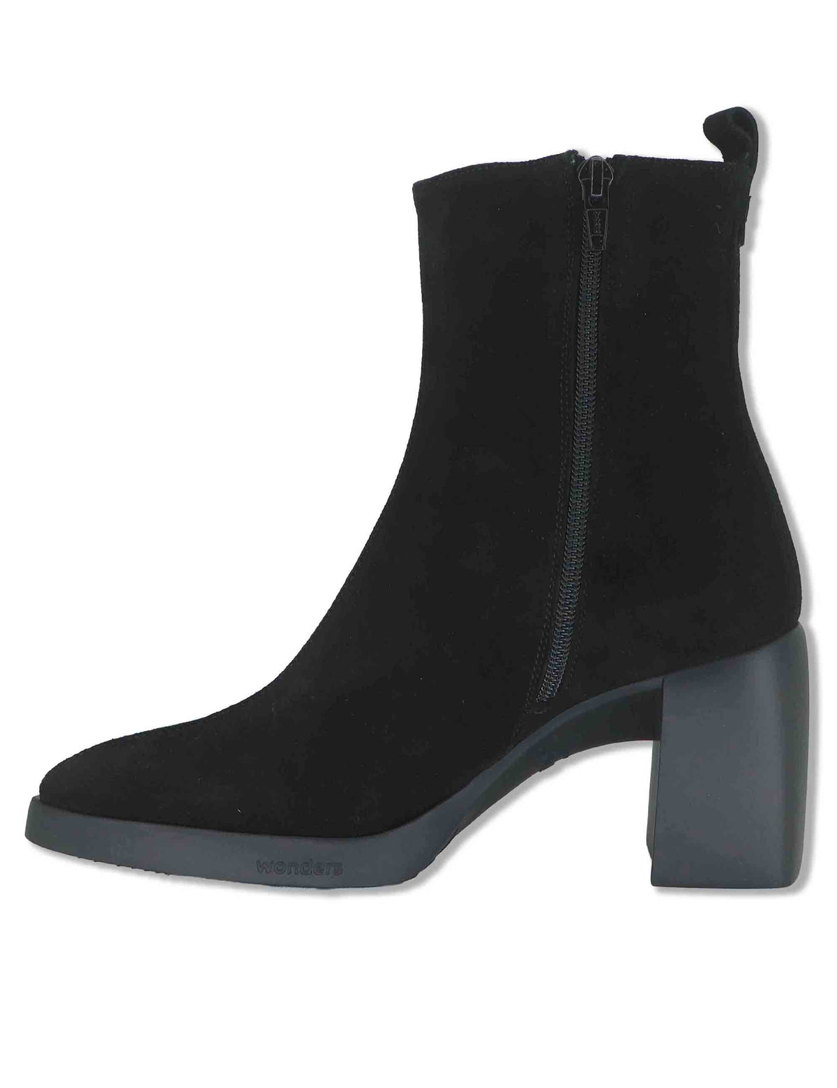 Stivaletti donna in pelle scamosciata nera con tecnologia WondersFly e soletta MemoryGel L-1601 NERO Wonders 