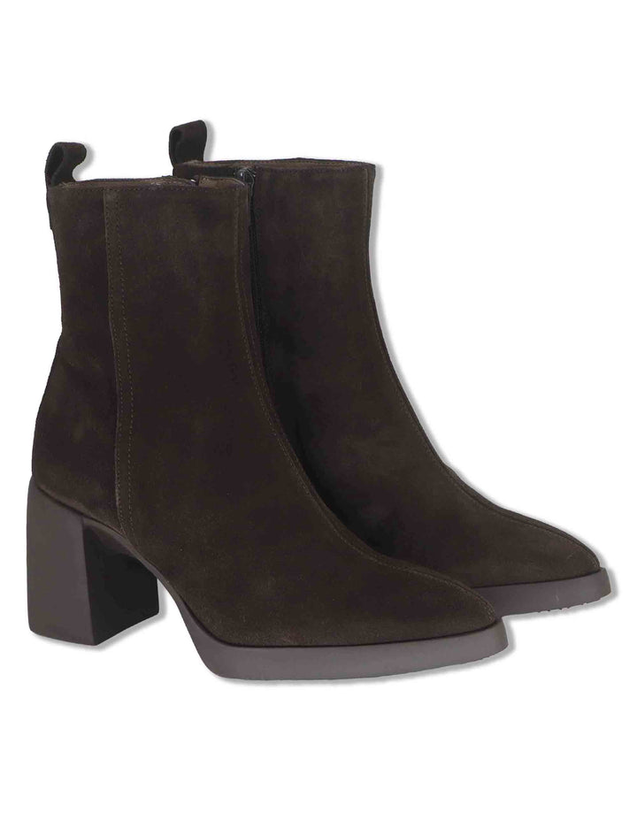 Stivaletti donna in pelle scamosciata marrone con tecnologia WondersFly e soletta MemoryGel L-1601 TESTA Wonders 