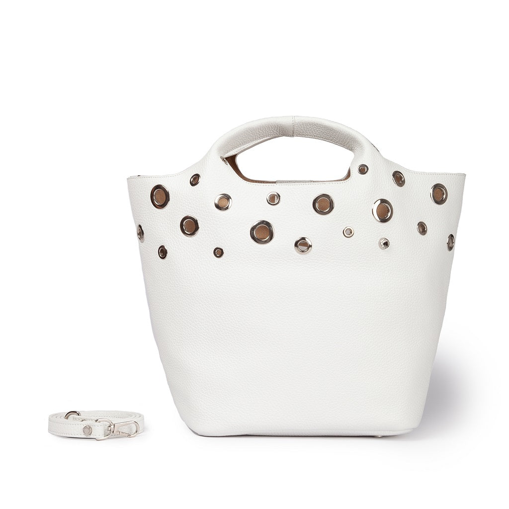 Belinda Medium White Leather Bag