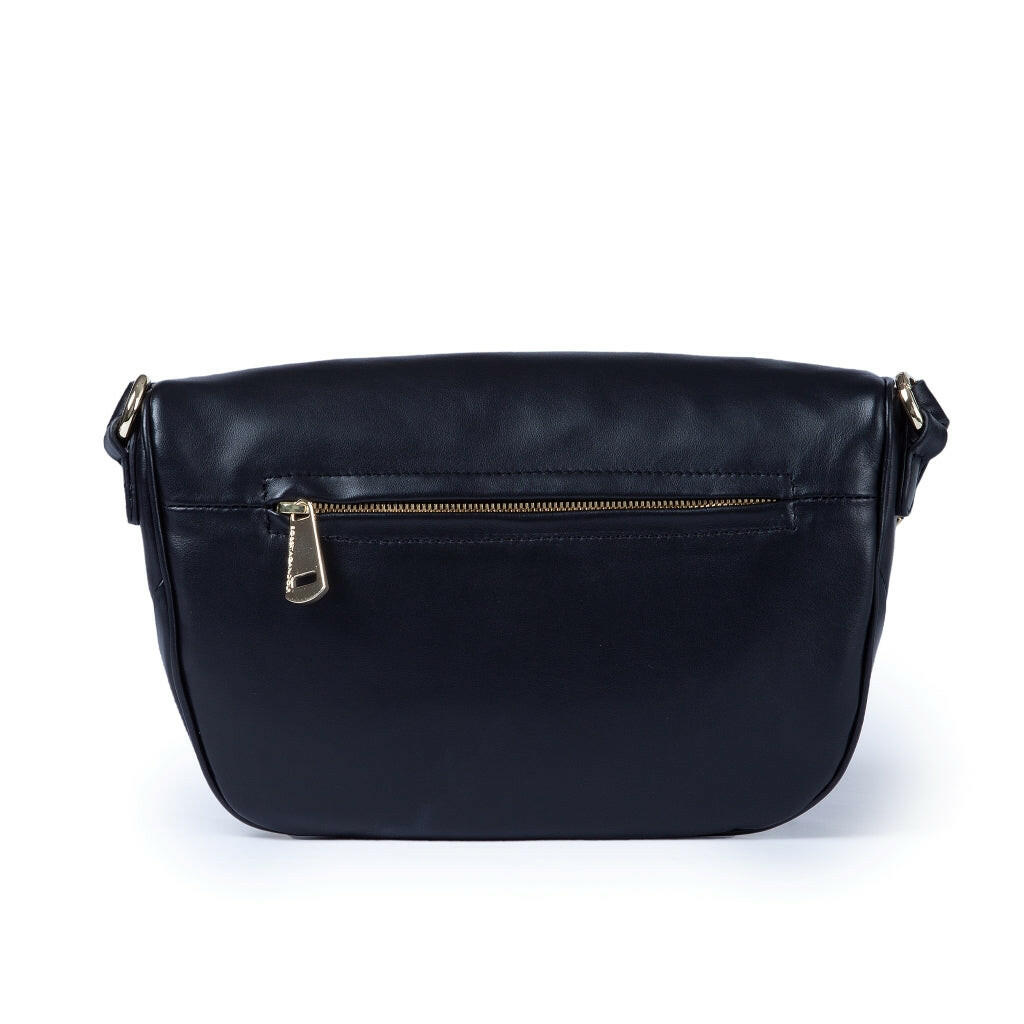 Borselli donna a tracolla Micol Belt Bag in pelle nera.