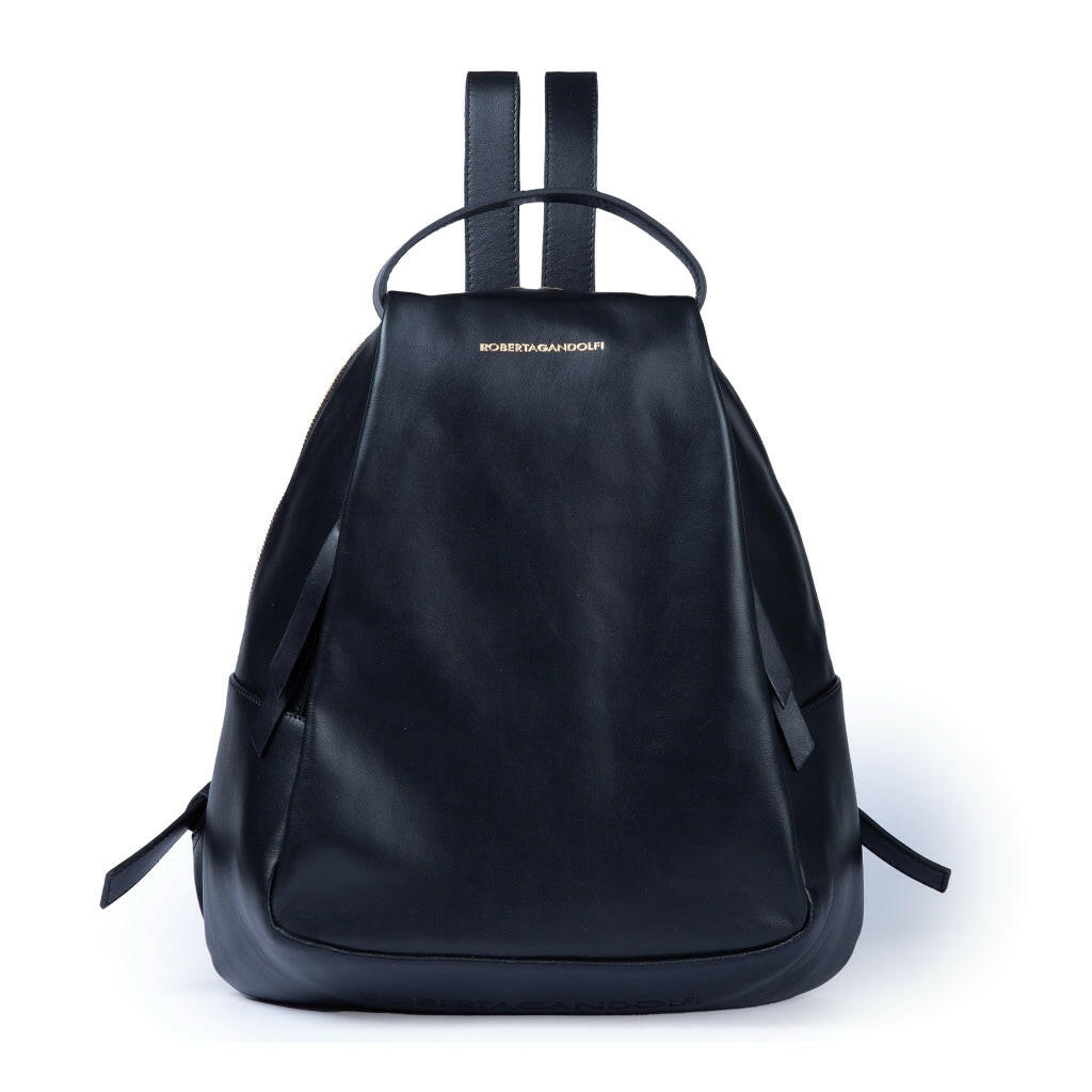 Zaini donna Micol Backpack in pelle nera.