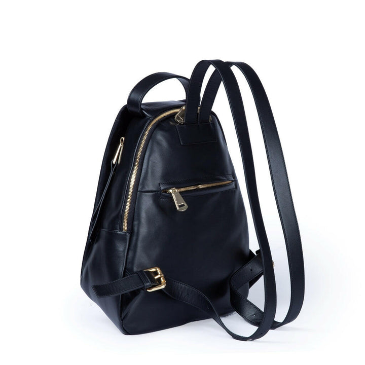 Zaini donna Micol Backpack in pelle nera.