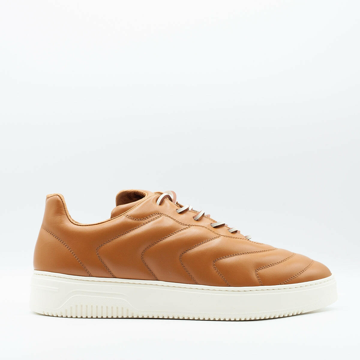 Spatarella Sneakers da uomo Bomber in pelle camel