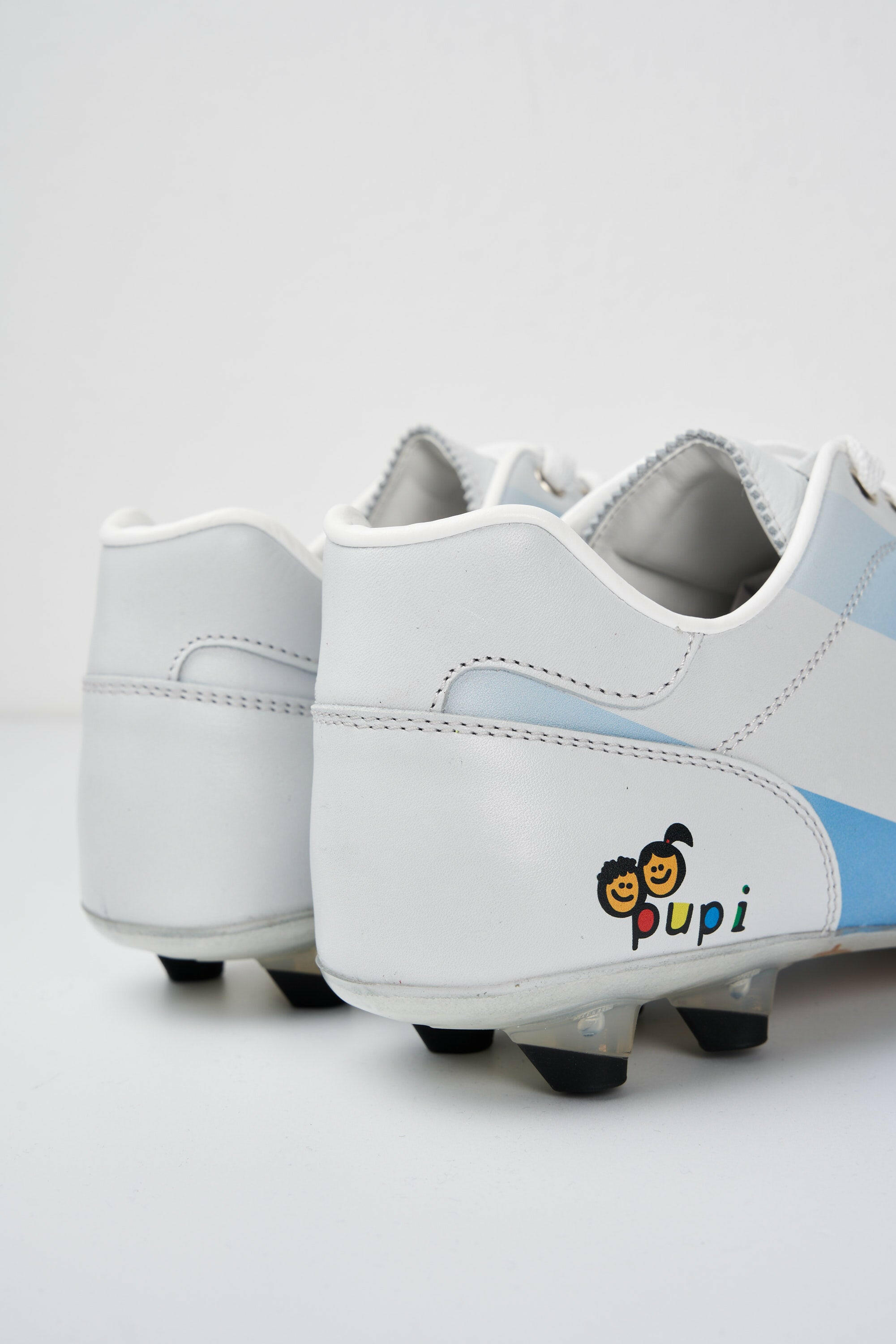 Scarpe da calcio Lazzarini in pelle bianca Limited Edition x Pupi.