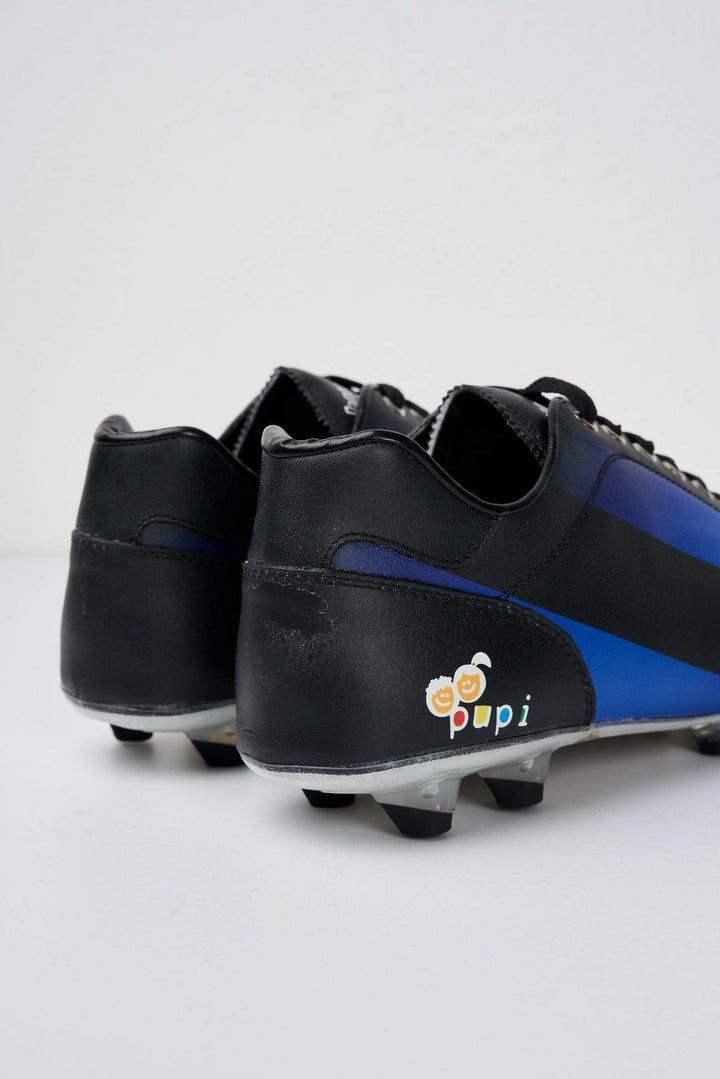 Scarpe da calcio Lazzarini in pelle blu Limited Edition x Pupi.