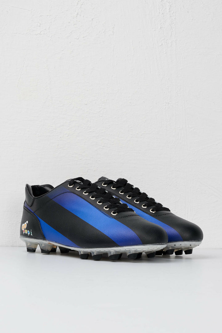 Scarpe da calcio Lazzarini in pelle blu Limited Edition x Pupi.