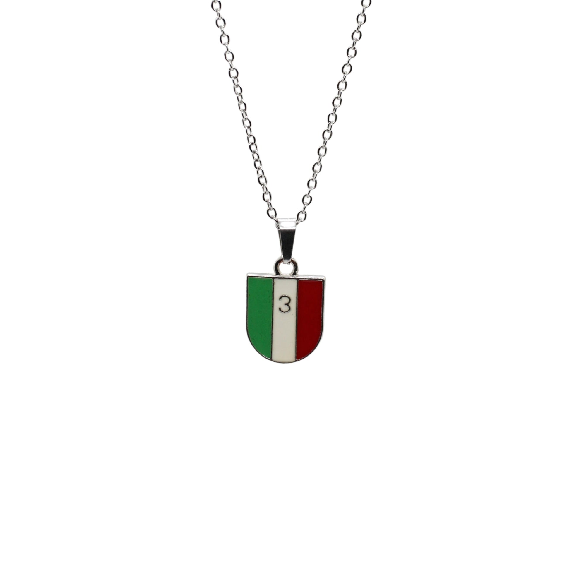 Collane Scudetto Tricolore in acciaio argento