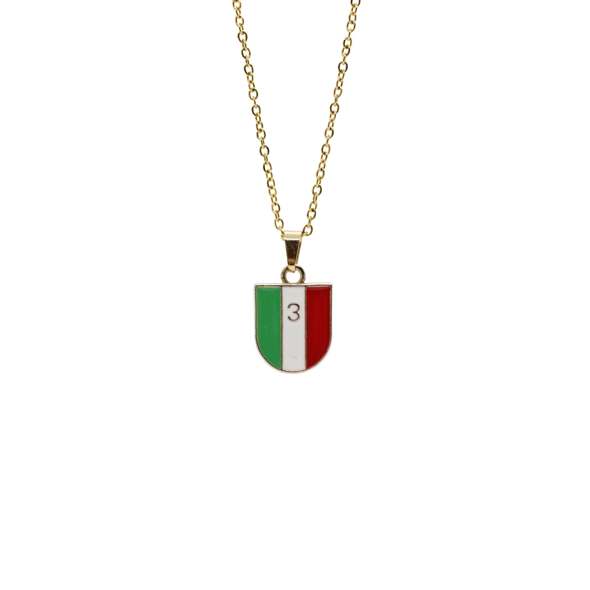 Collane Scudetto Tricolore in acciaio oro