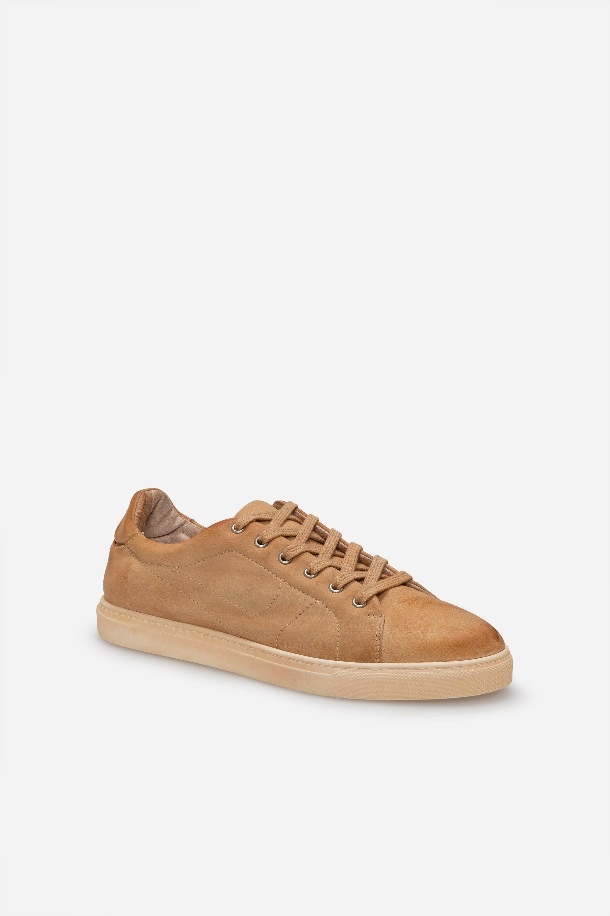 Sneakers uomo N.100 in pelle camel vintage.