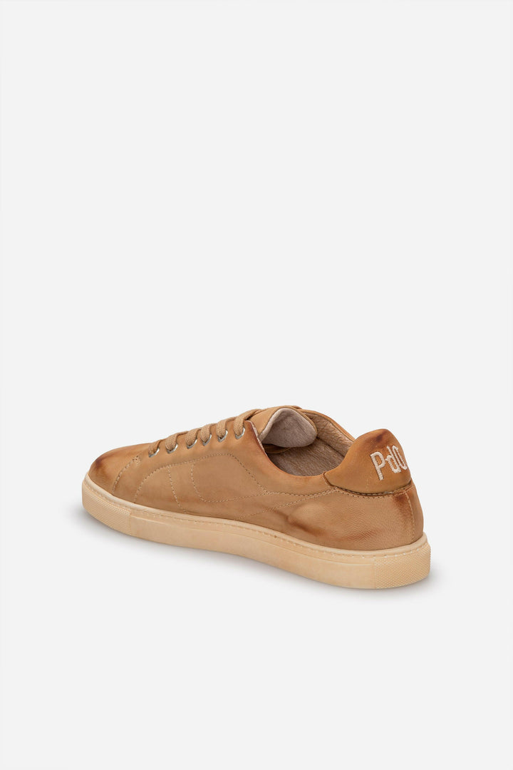 Sneakers uomo N.100 in pelle camel vintage.