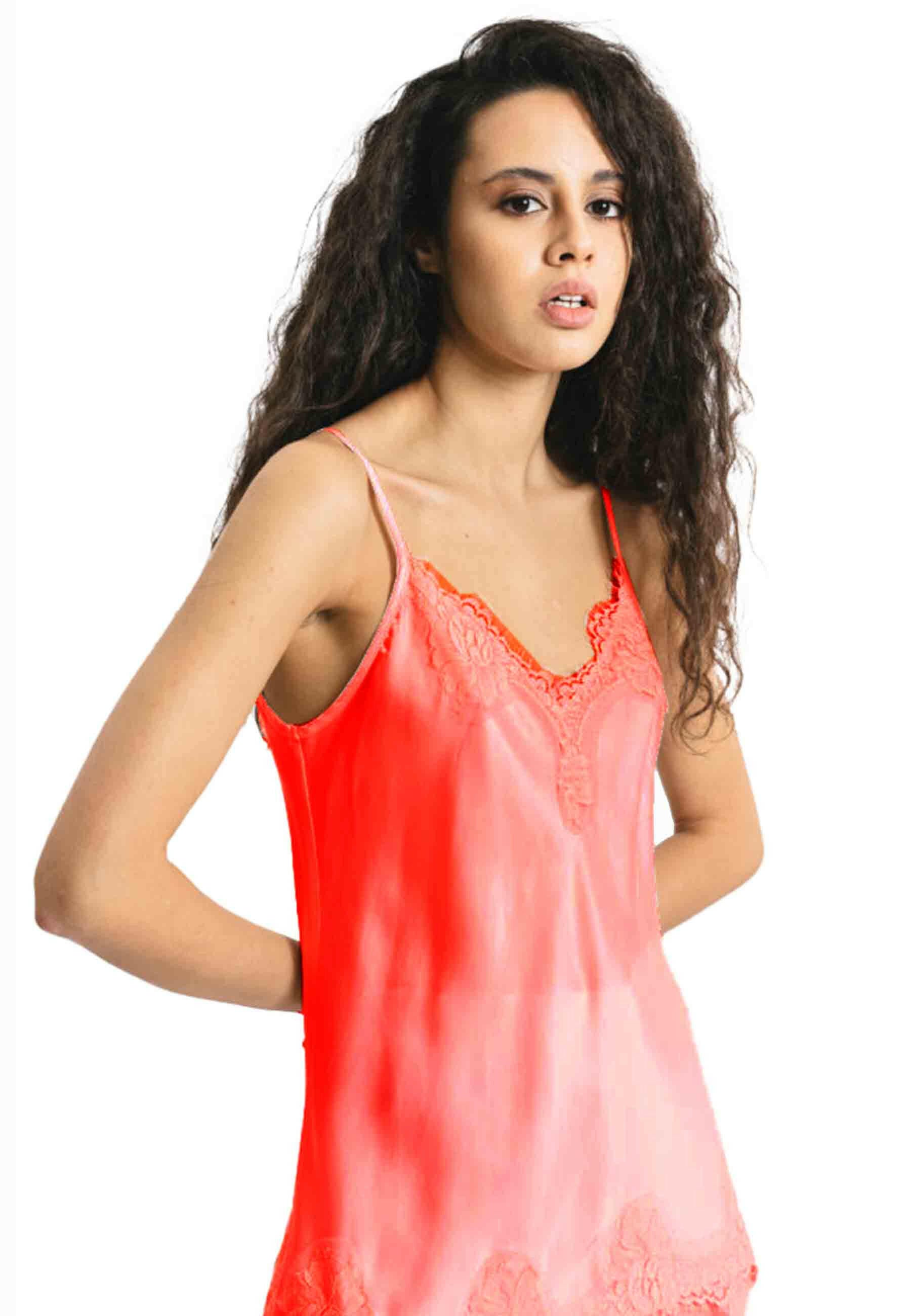Women's top with tone-on-tone salmon lace